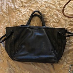 Black free people leather bag